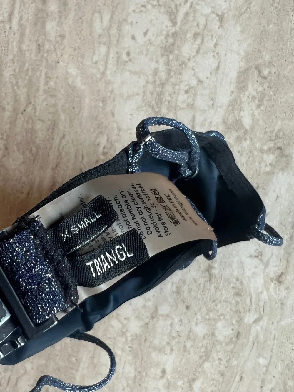 triangl swimwear Shimmer Navy Glitter Bikini Set